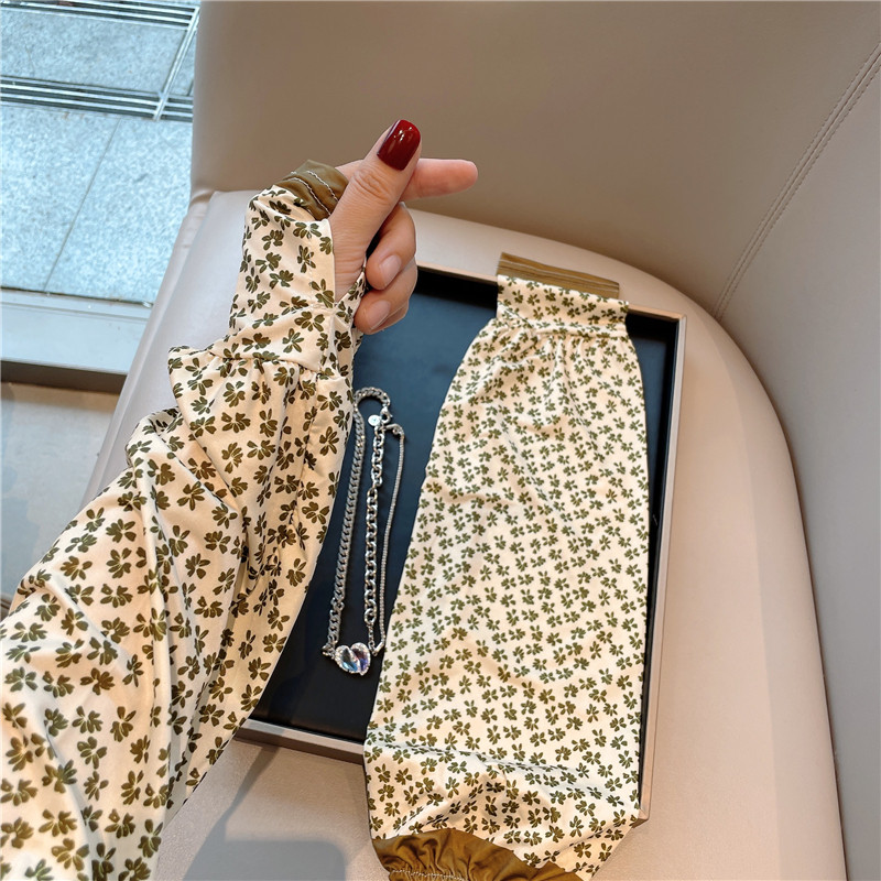 SMALL FLORAL SUNSCREEN SLEEVE SLEEVE WOMENS SUMMER OUTING ICE SLEEVE ANTI-ULTRAVIOLET ARM SLEEVE CYCLING AND DRIVING ARM SLEEVE