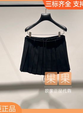 欧时力2025秋国内代购纯色高腰百褶休闲半身裙百搭短款1SY3074940