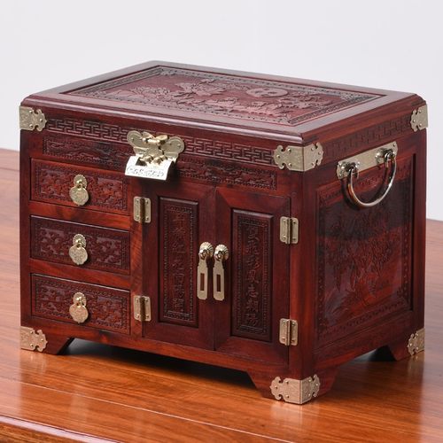 红木首饰盒新款高档珠宝紫檀实木