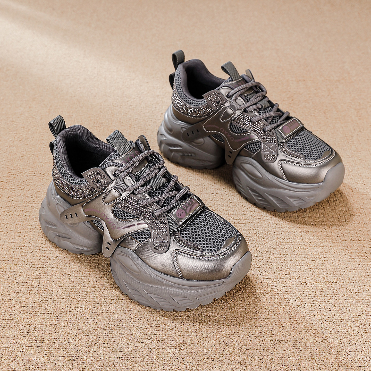 7CM香港正品内增高老爹鞋女2026春季新款显脚小厚底松糕运动女鞋