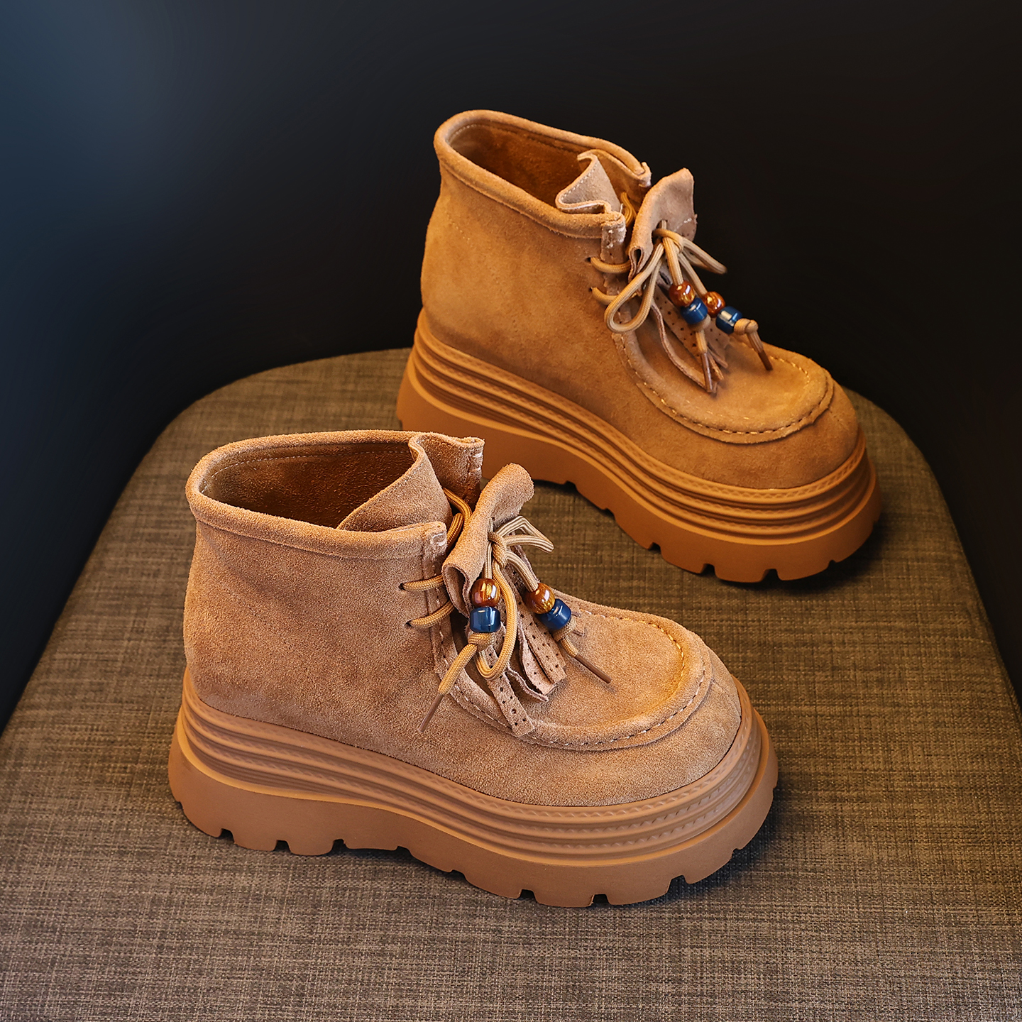 9CM香港正品内增高马丁靴女2025秋季新款小个子厚底爆款真皮短靴