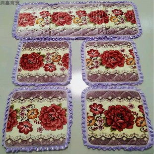 加厚座垫秋冬季 五座七坐商务大小汽车棉垫短毛绒坐垫三件套免捆绑