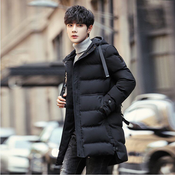 男士外套冬季潮流棉衣冬天加厚中长款秋冬装羽绒棉服棉袄青年防寒