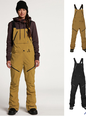 大连极速 2021新品 Volcom女款成人单板滑雪裤背带裤GORE-TEX