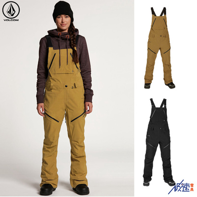大连极速 2021新品 Volcom女款成人单板滑雪裤背带裤GORE-TEX