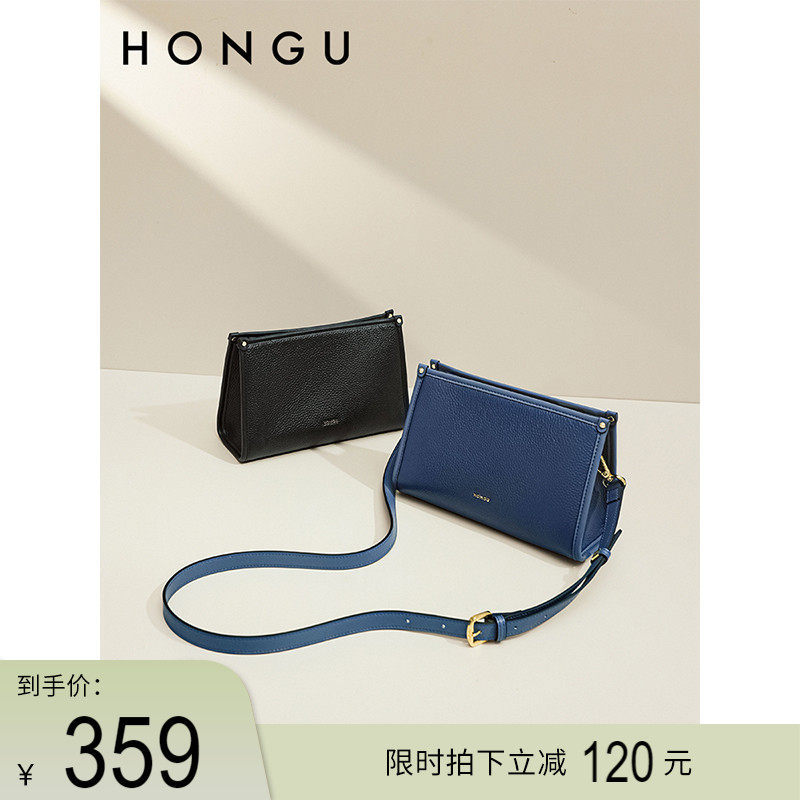 红谷包包2022新款真皮斜挎包女士单肩斜跨包牛皮小方包时尚妈妈包