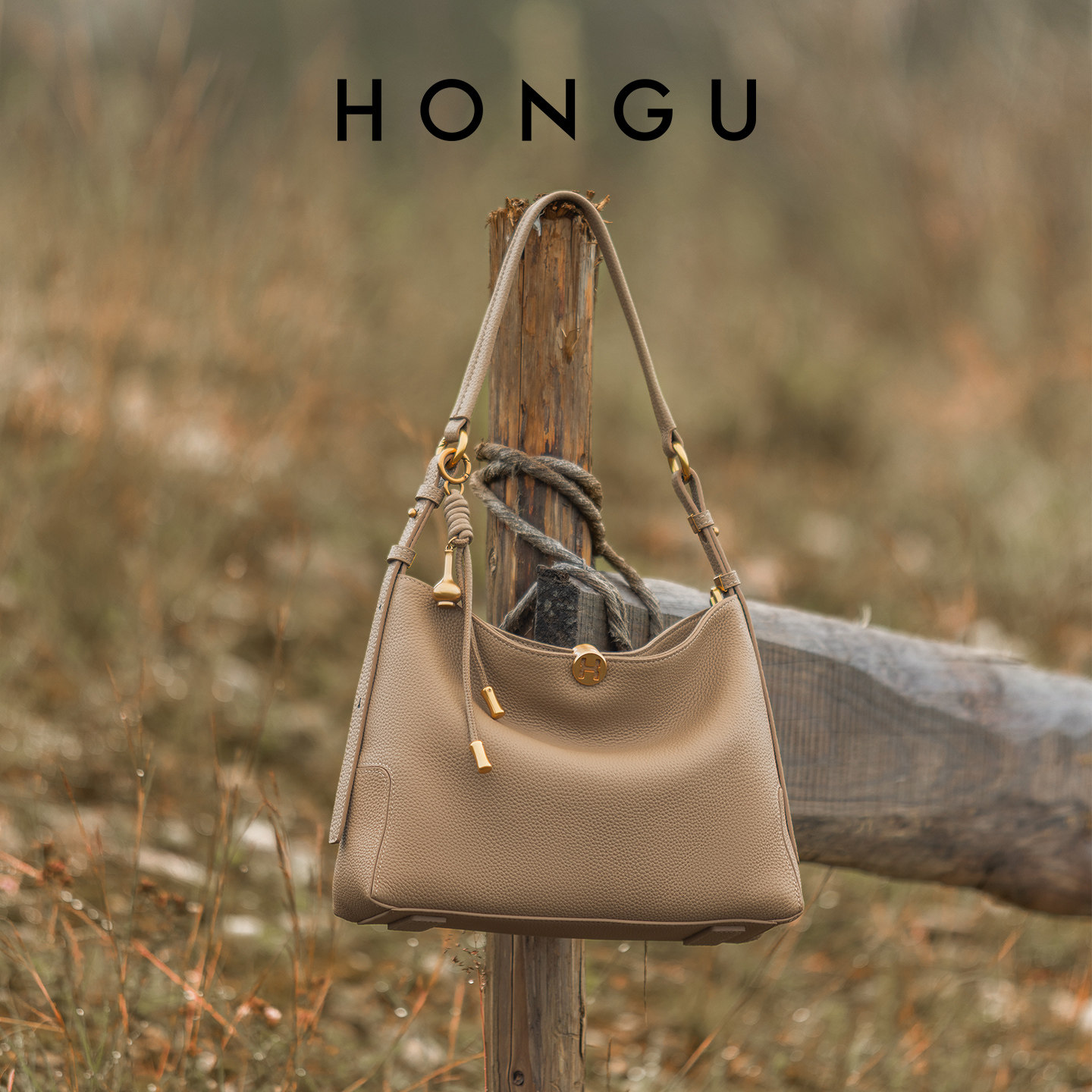 【新年礼物】红谷包包新款质感真皮单肩腋下包通勤牛皮hobo包女包