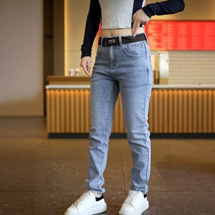 春秋款 百搭直筒裤 2024新品 弹力时尚 九分牛仔裤 休闲9分牛仔裤 男士
