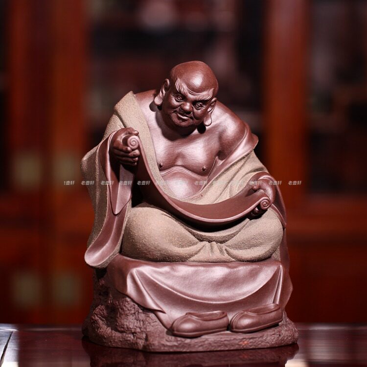紫砂茶宠 雕塑 摆件 工艺师郭栋制十八罗汉【观经罗汉】