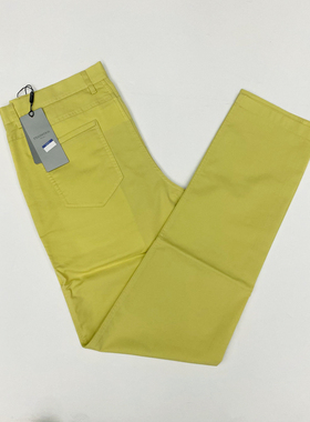 鸟家旗下男休闲裤修身直筒浅黄色时尚都市青年春夏薄款长裤04731