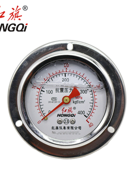 YTN60ZT轴向带边耐震压力表抗震充油真空表面板水油 气压红旗仪表