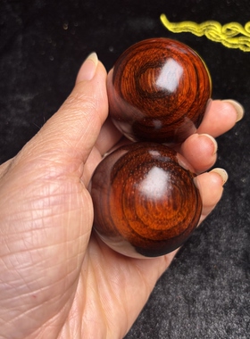 紫檀木保健球手球健身球40木雕文玩手把件送父亲送长辈送中老年人