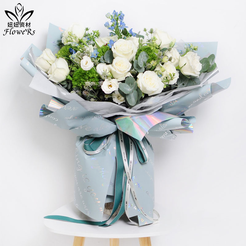 Tanabata new pattern Light Glimmer english Two-sided Laser Paper waterproof Flower art Tanabata packing paper Wallets Decalin the Flower delivery/Flowers simulation/Plants gardening ,  DIY Artificial flowers material , Floral Packaging, Flower wrapping category - from Buy2taobao.com to provide professional Taobao agent buy service