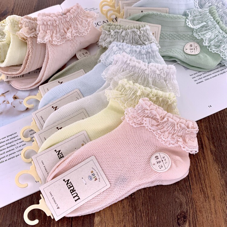 Deer girl Socks Spring and summer pure cotton Thin section Short Socks Mesh ventilation Lace princess 1511in the Children/Baby/Family fitted , Children's socks( 0-16 Years)  category - from Buy2taobao.com to provide professional Taobao agent buy service