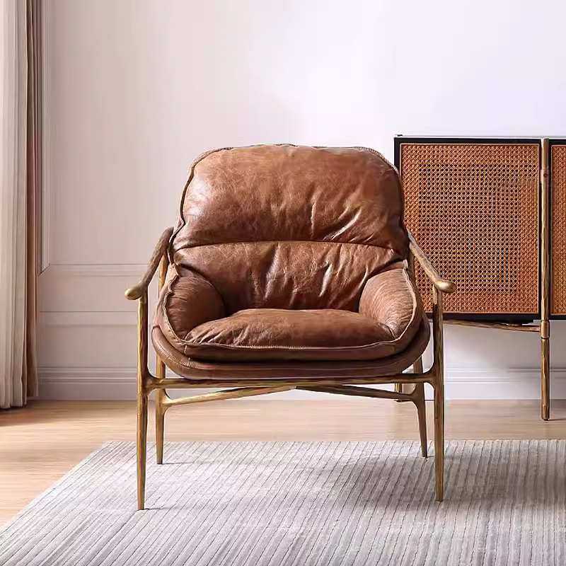 北欧设计师中古手工锻造铁艺单人沙发椅客厅复古油蜡皮休闲椅,3C数码配件,USB灯,淘宝优惠券,粉丝福利购,淘宝优惠卷