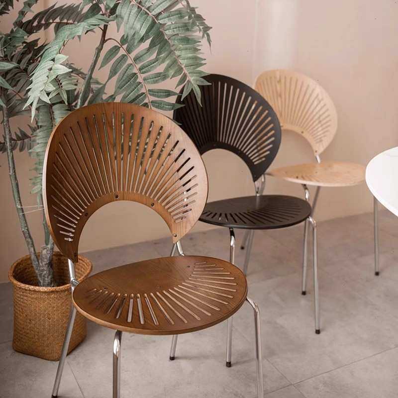 北欧实木贝壳椅餐椅家用靠背凳椅子法式复古中古简约餐桌椅化妆椅,3C数码配件,USB灯,淘宝优惠券,粉丝福利购,淘宝优惠卷