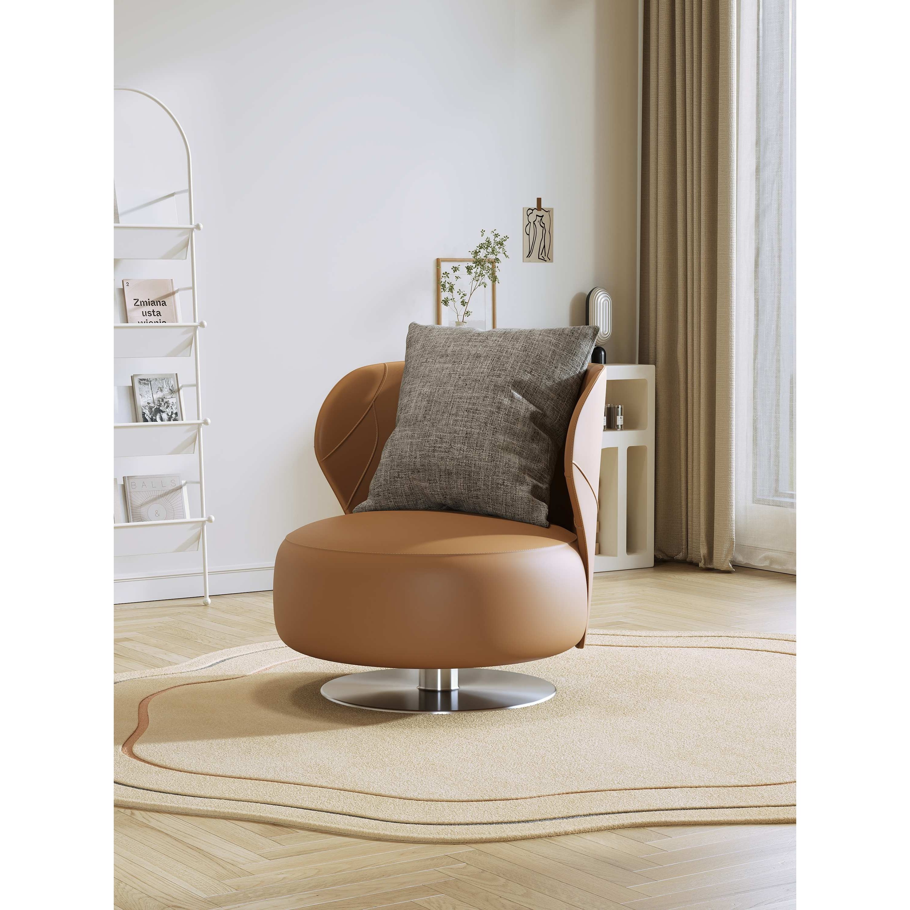 ?意式极简单人沙发椅旋转客厅感家用现代轻奢阳台椅子休闲单,3C数码配件,USB灯,淘宝优惠券,粉丝福利购,淘宝优惠卷