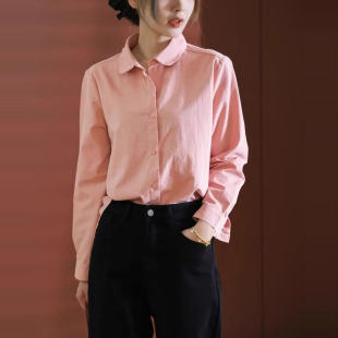 气质女上衣休闲纯棉宽松长袖 文艺复古大码 衬衣 女春秋新款 棉麻衬衫