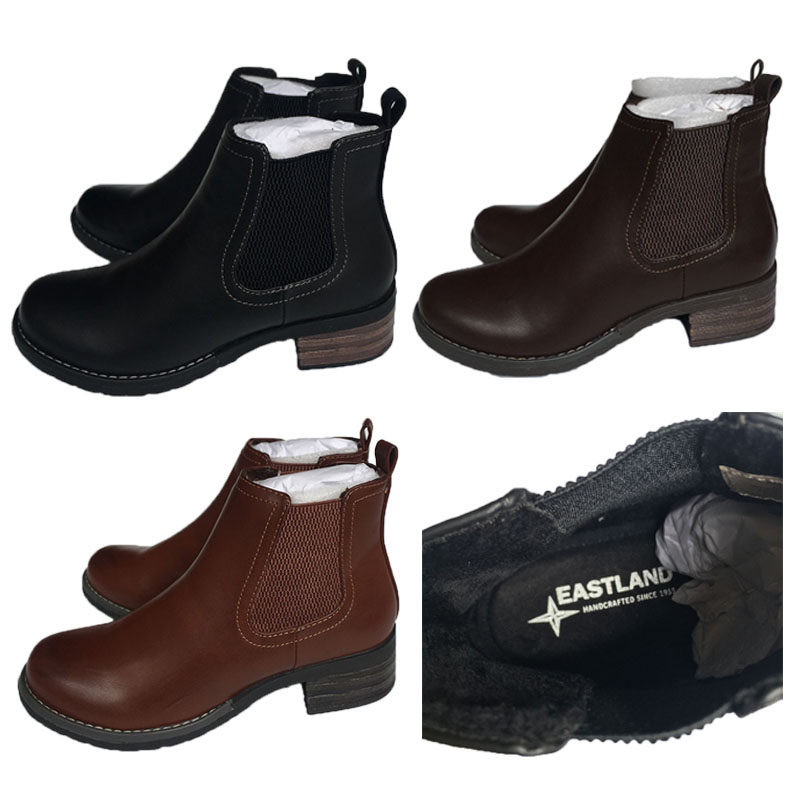 2022冬季新款中跟方跟女靴子外贸黑棕色37一44码短筒切尔西靴,女鞋,切尔西靴,淘宝优惠券,粉丝福利购,淘宝优惠卷