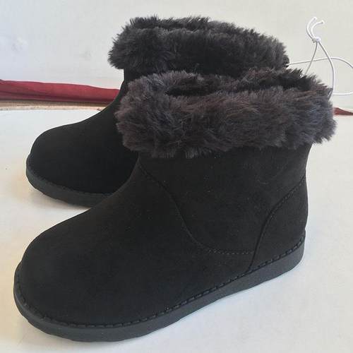 2024新款外贸冬季加绒厚毛雪地靴英伦风中筒靴棉鞋女靴25 31码