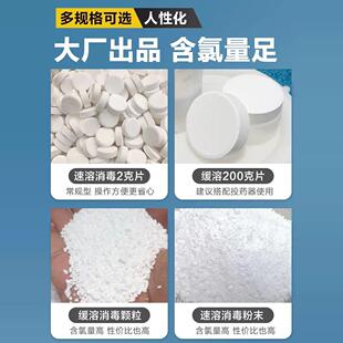 游泳池消毒剂消毒氯片速溶2克片强氯精TCCA氯片2g速溶片