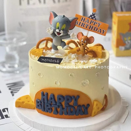 猫和老鼠生日蛋糕装饰摆件
