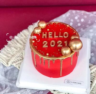新年蛋糕装饰摆件hello2021