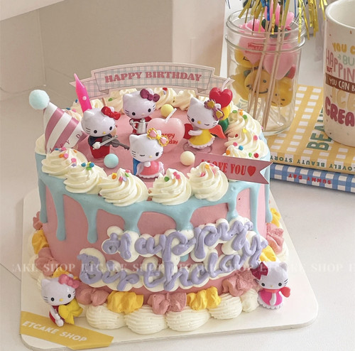 kt猫蛋糕装饰摆件网红烘焙仙女