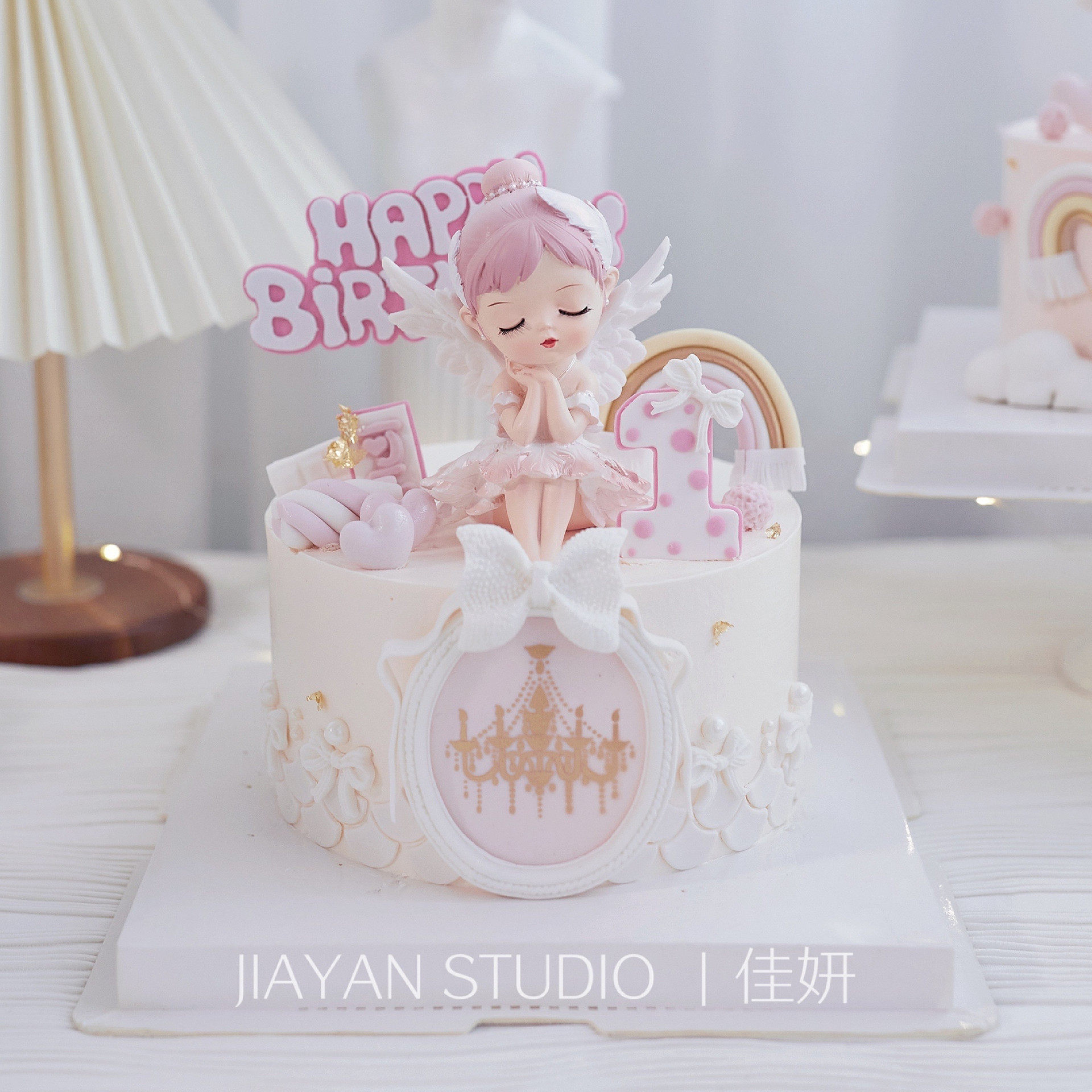 蛋糕装饰摆件粉色天使贝拉小公主仙女芭蕾舞蹈女孩生日插牌插件