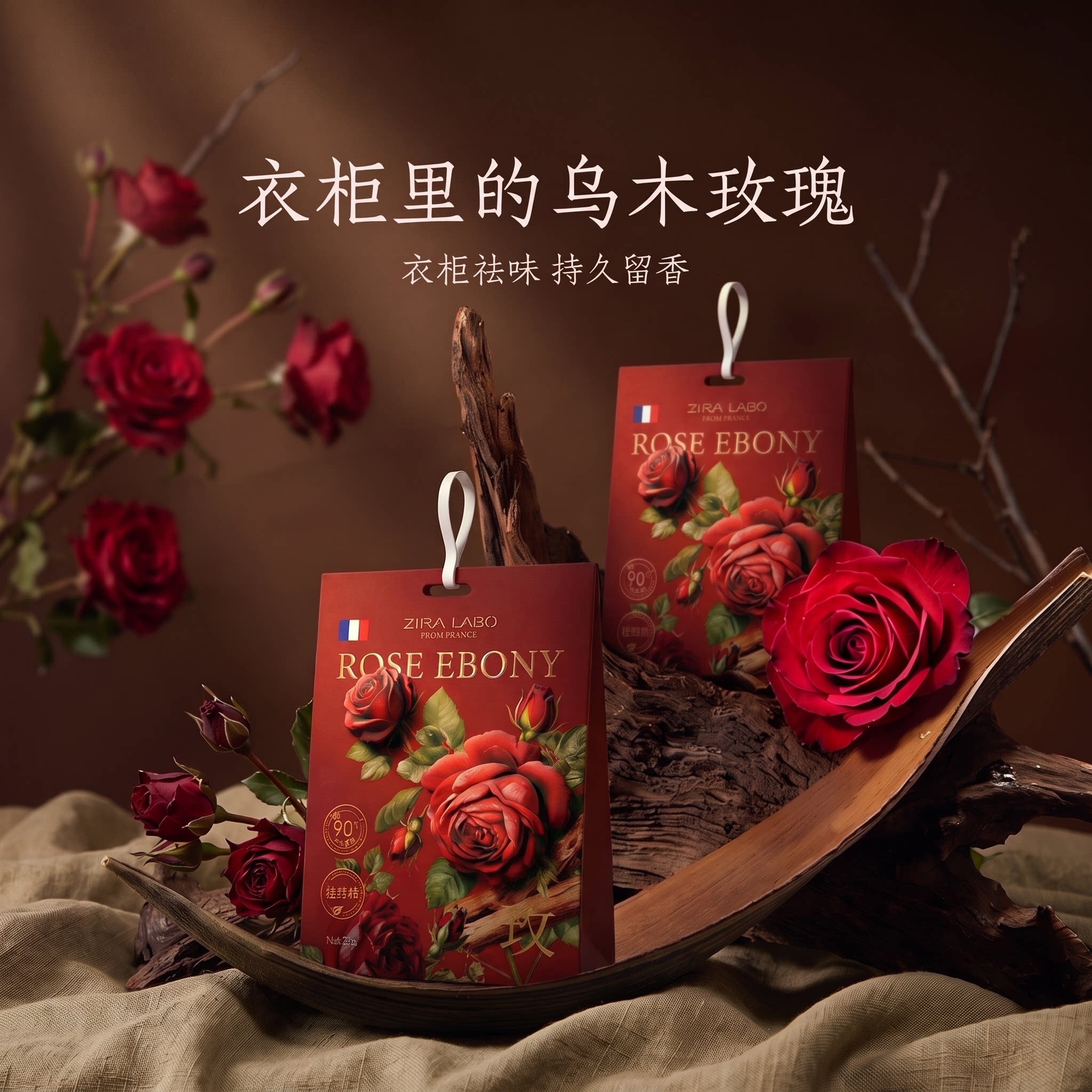 乌木玫瑰衣柜香薰家用卧室内持久留香衣橱香包衣服香氛袋防潮香囊