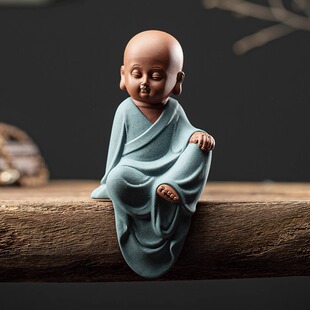 小和尚茶宠摆件精品可养双手合十小僧禅意小沙弥茶台茶道配件茶艺