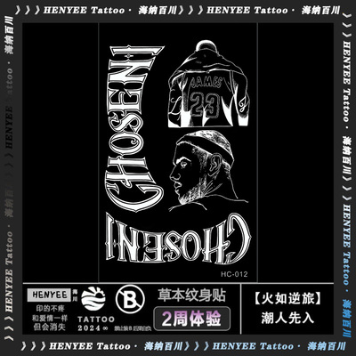 草本纹身贴詹姆斯13篮球全明星球