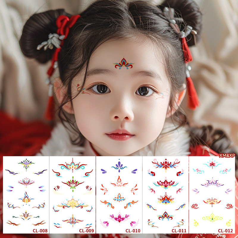 2025新年儿童大眉心贴额头印花花