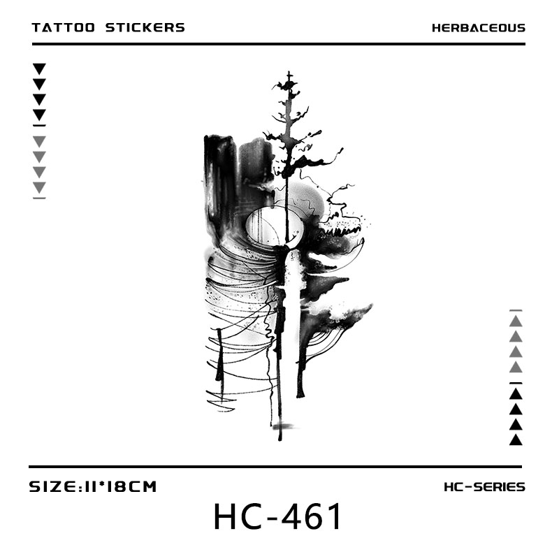复古图案纹身贴纸男持久仿真刺青手臂手草本小众高级感高档遮疤