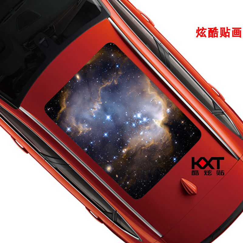 哪吒个性全景天窗贴纸星空车顶玻璃装饰贴画户外防晒车贴国旗贴花