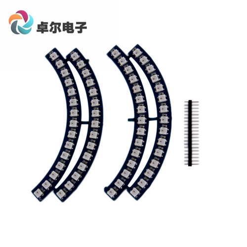 ICSI018A WS2812 60位 RGB Ring Wall Clock 环形灯1/4 可级联