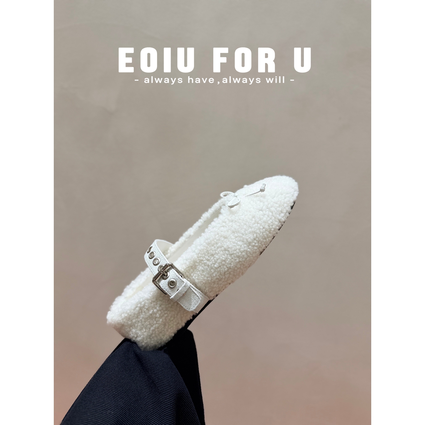 真皮羊羔毛浅口玛丽珍芭蕾舞鞋女