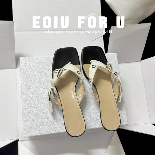 eoiu7.01编织蝴蝶结高跟凉鞋