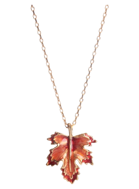 sumni/莎米尼欧美风加拿大枫叶珐琅滴釉长款项链衬衣链夏天新款