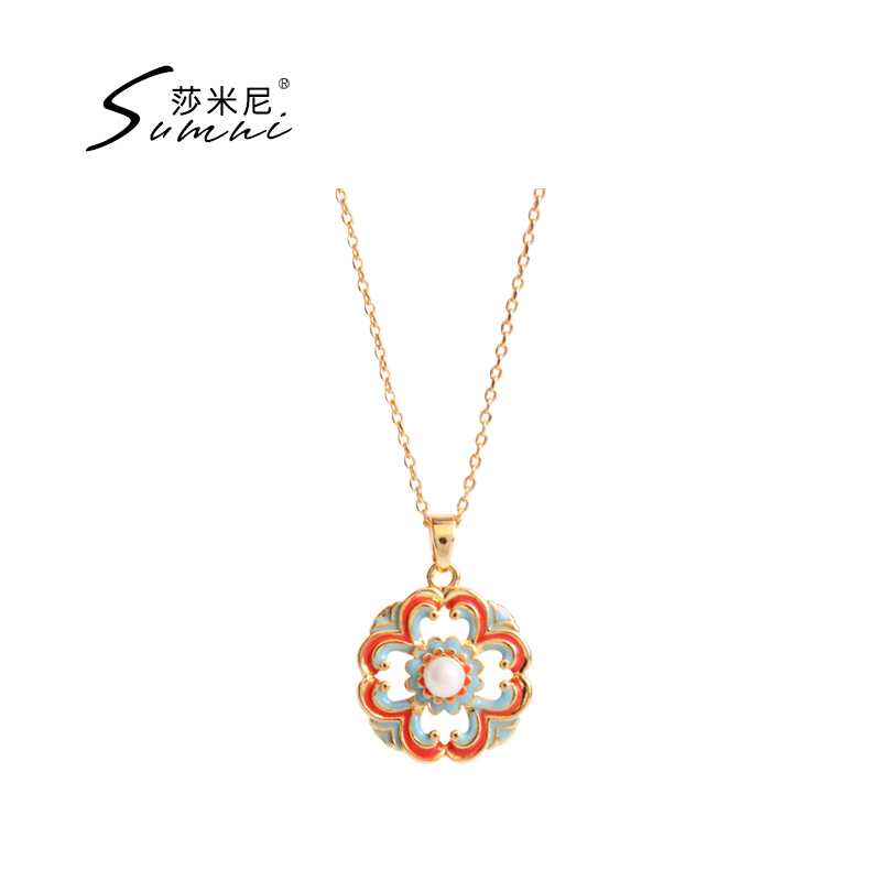 sumni珐琅滴釉女民族风情