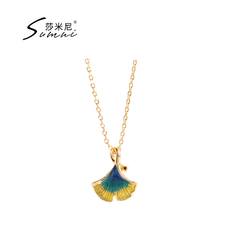 sumni/莎米尼包金银杏叶吊坠