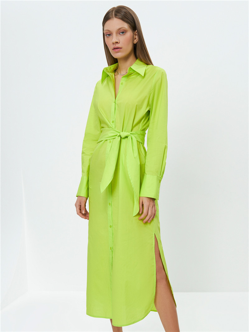 气质款A摆全棉梭织纯色