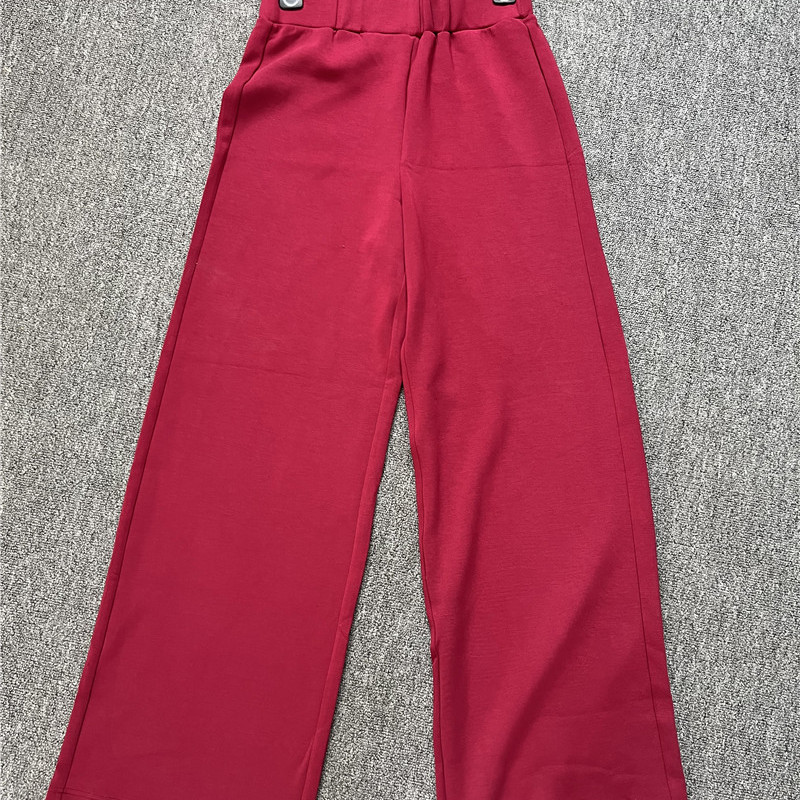 意大利贝纳通高腰阔腿裤女宽松