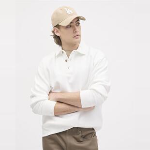 外贸原单 欧洲站官网新款 春季偏厚男纯白立领长袖简约百搭卫衣