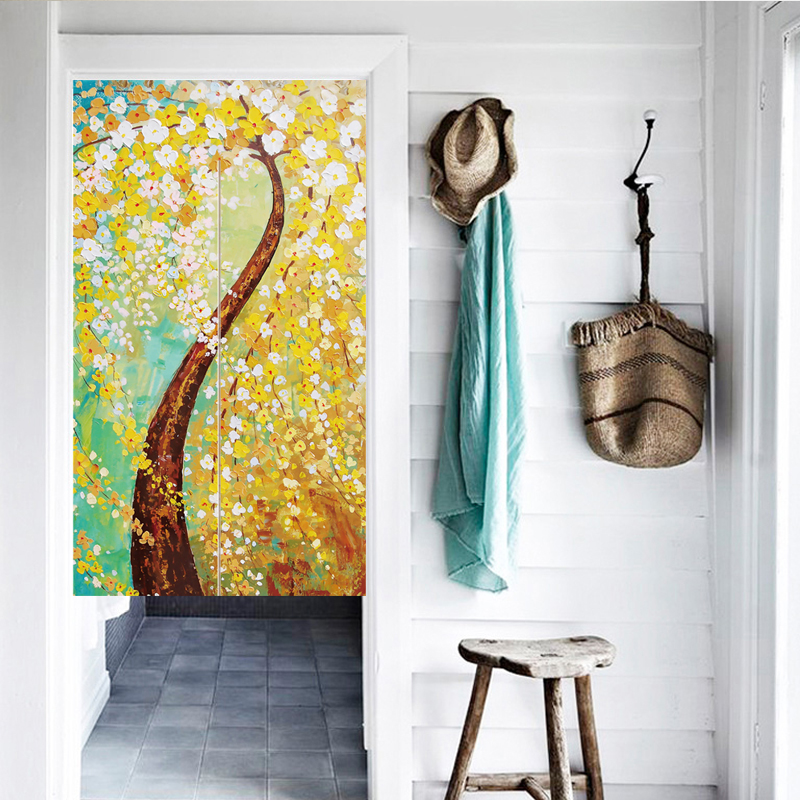 fresh Aesthetic Home Fabric art door curtain thickening flowers and plants Botany Pachira Cotton and hemp partition Occlusion decorate Hanging curtainin the Home Fabric , Curtains and curtain accessories , Curtain  category - from Buy2taobao.com to provide professional Taobao agent buy service