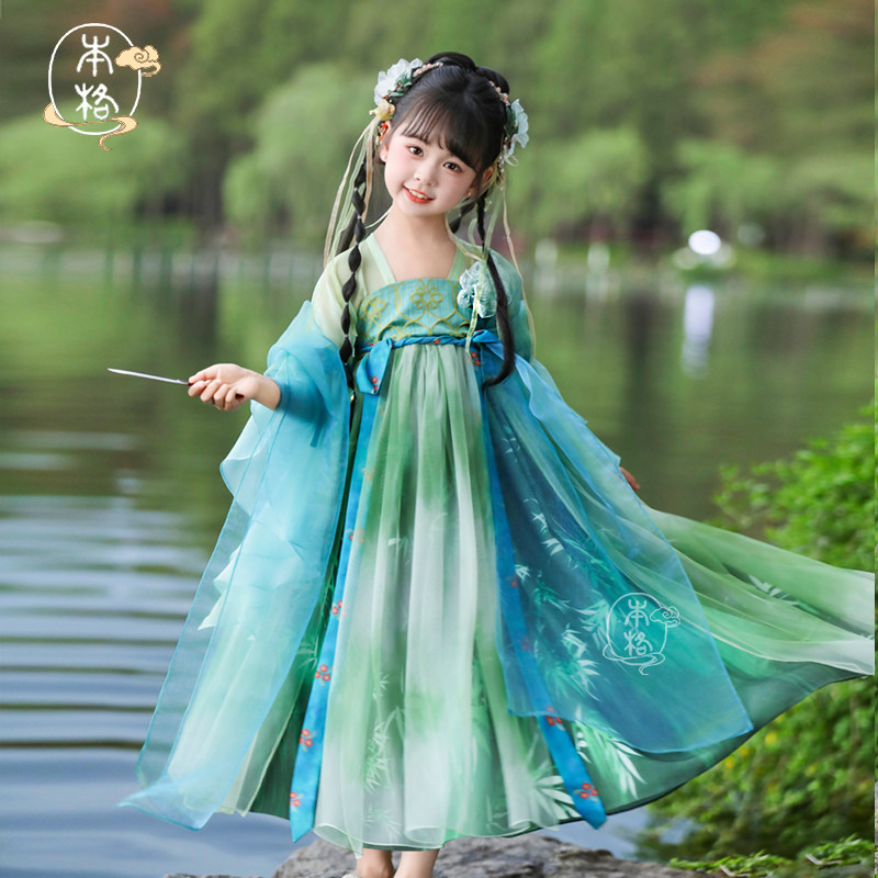 本格出品薄夏季女童薄纱汉服襦裙图片