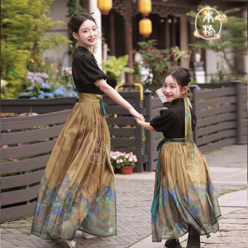 本格出品薄夏女童汉服马面裙套装