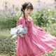 本格女童旗袍春秋儿童古国风仿真丝汉服新中式 女童连衣裙2026夏季