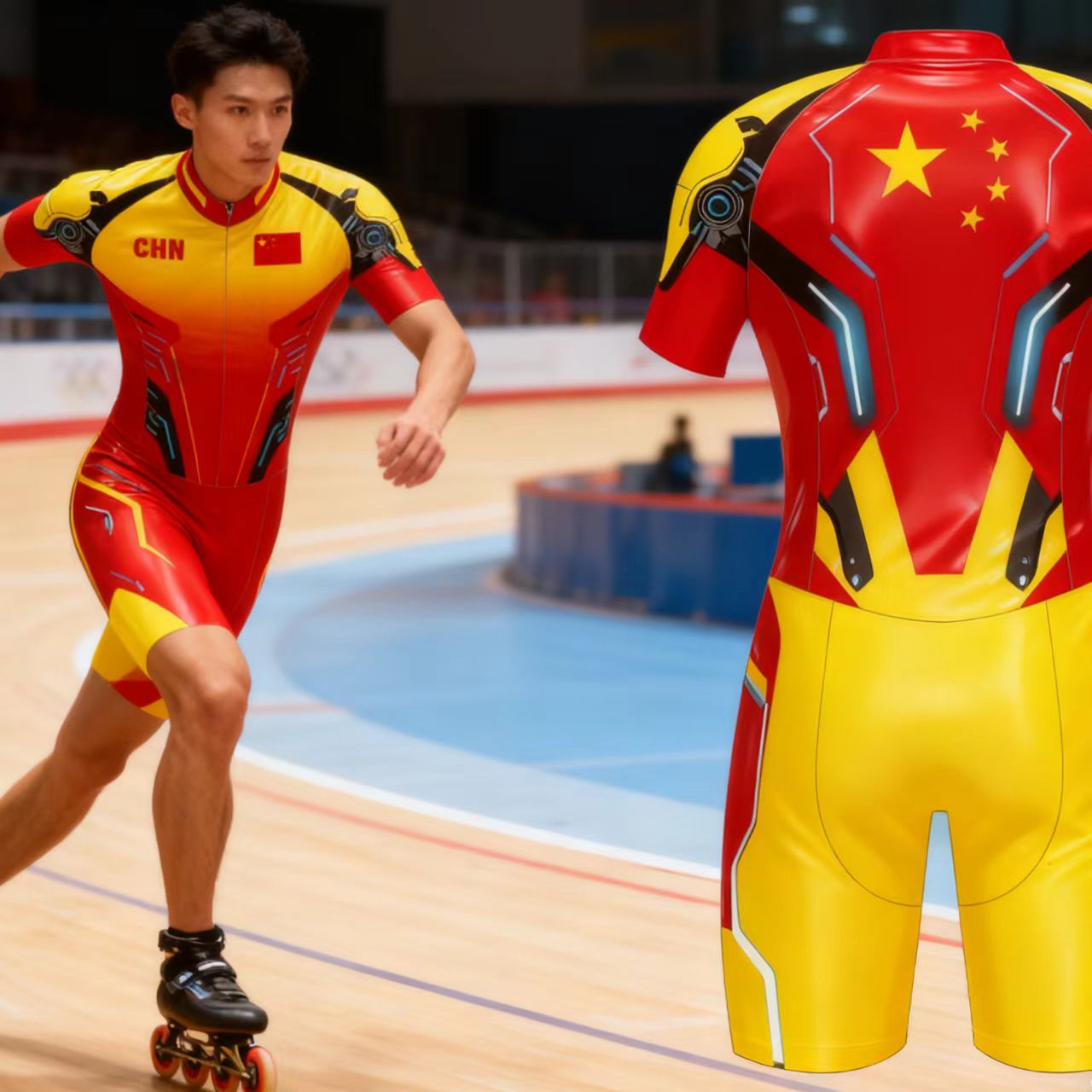 中国风新款未来科技男女款速滑服