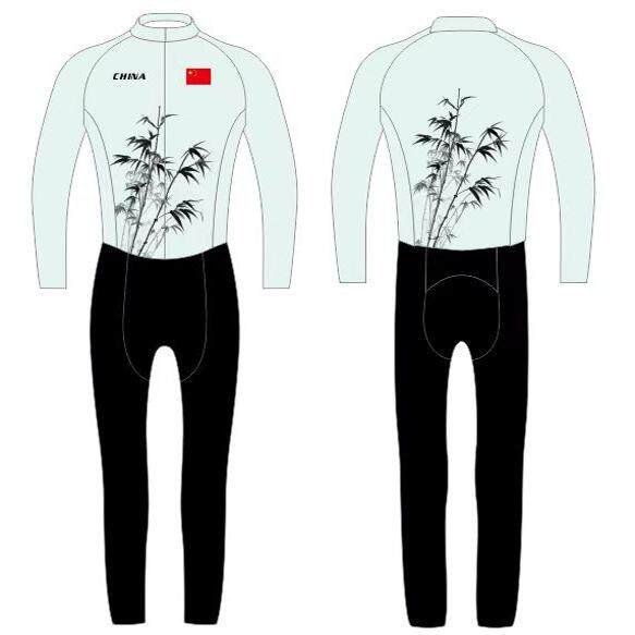 新款中国竹子冬抓绒夏短道速滑服儿童成人男团体连体训练服轮滑服